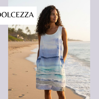 Robe en Lin Aqua