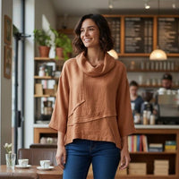 Chemisier en Lin Ocre