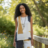 Camisole en Lin Bloc Multi