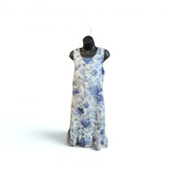 Robe en Lin fleurie Bleue