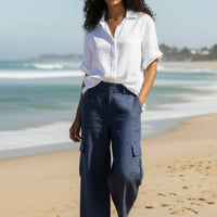 Navy Linen Pants