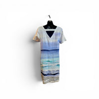 Robe en Lin Aqua Avec Manches