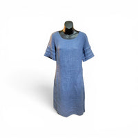 Blue Flowers Linen Dress