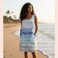 Robe en Lin Aqua