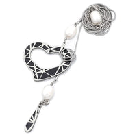 Black Tangram Lariat Necklace