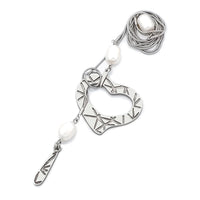 Black Tangram Lariat Necklace