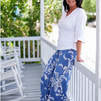 Blue and White Coco Palazo