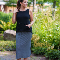 Jupe Madison Rayée Gris et Blanc