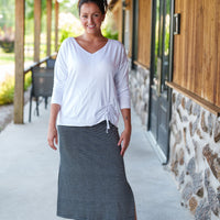 Jupe Madison Rayée Gris et Blanc