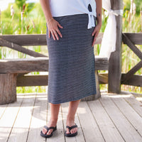 Jupe Madison Rayée Gris et Blanc