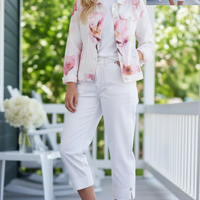 Pink Floers Linen Jacket