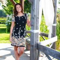 Gold and Black Classic Dress