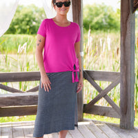 Jupe Madison Rayée Gris et Blanc