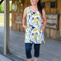 Tunique Orientale Blanc et Bleu