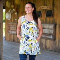 Tunique Orientale Blanc et Bleu