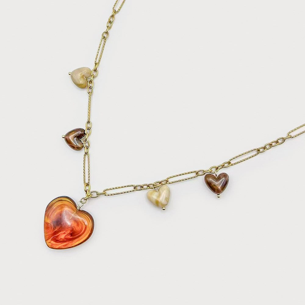 Large Heart Necklace Rose