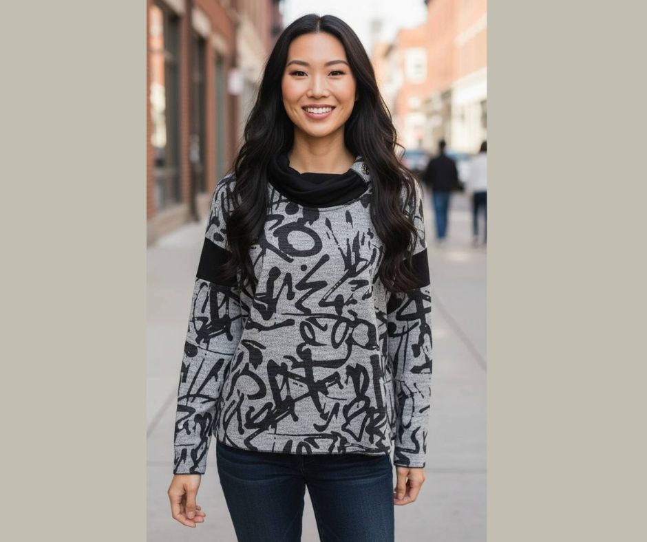Blue Cap-Chat Top