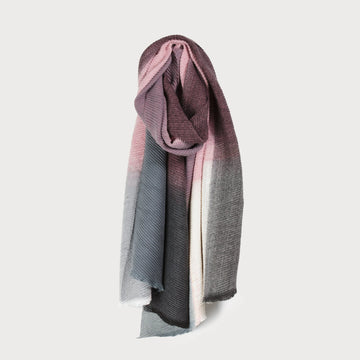 Foulard Automnal Rose, Rouge et Gris