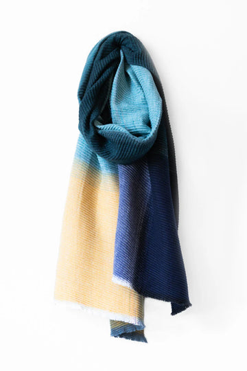 Foulard Automnal Jaune, Bleu et Gris