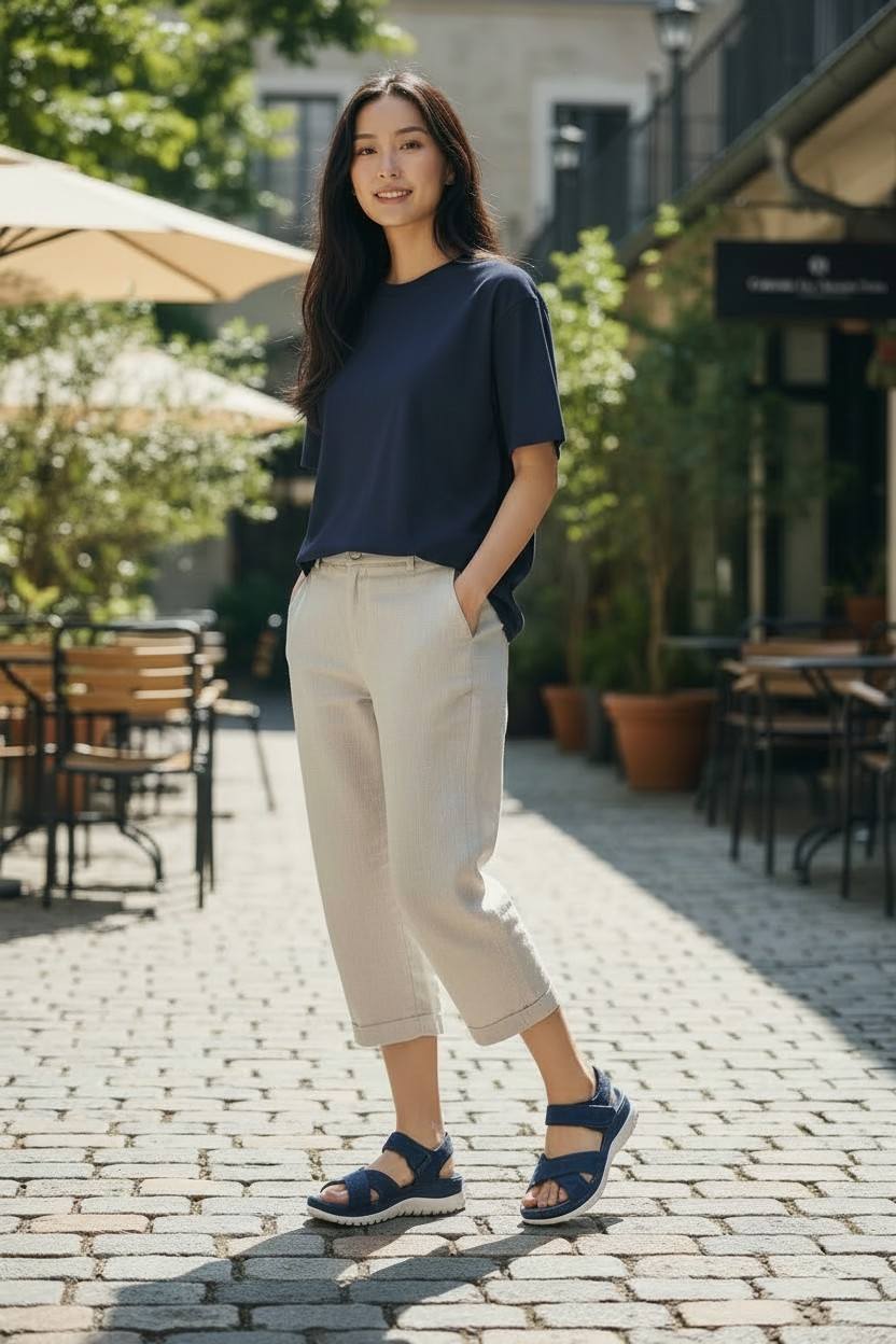 Navy Anna Sandals