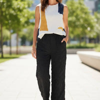 Pantalon Noir Froissé