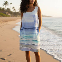Robe en Lin Aqua