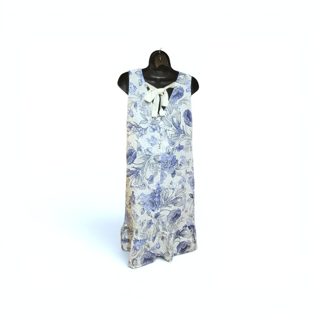 Blue Flowers Linen Dress