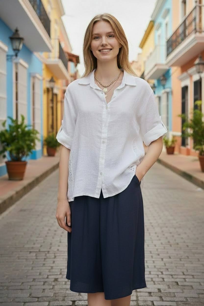 Linen and Lace Blouse