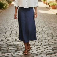 Navy Linen Skirt