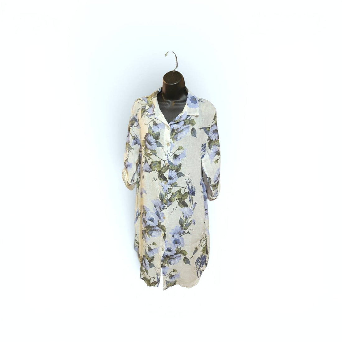 Floral Linen Button Down Dress