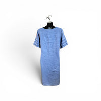 Blue Flowers Linen Dress