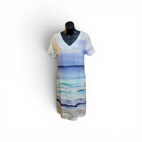 Robe en Lin Aqua Avec Manches