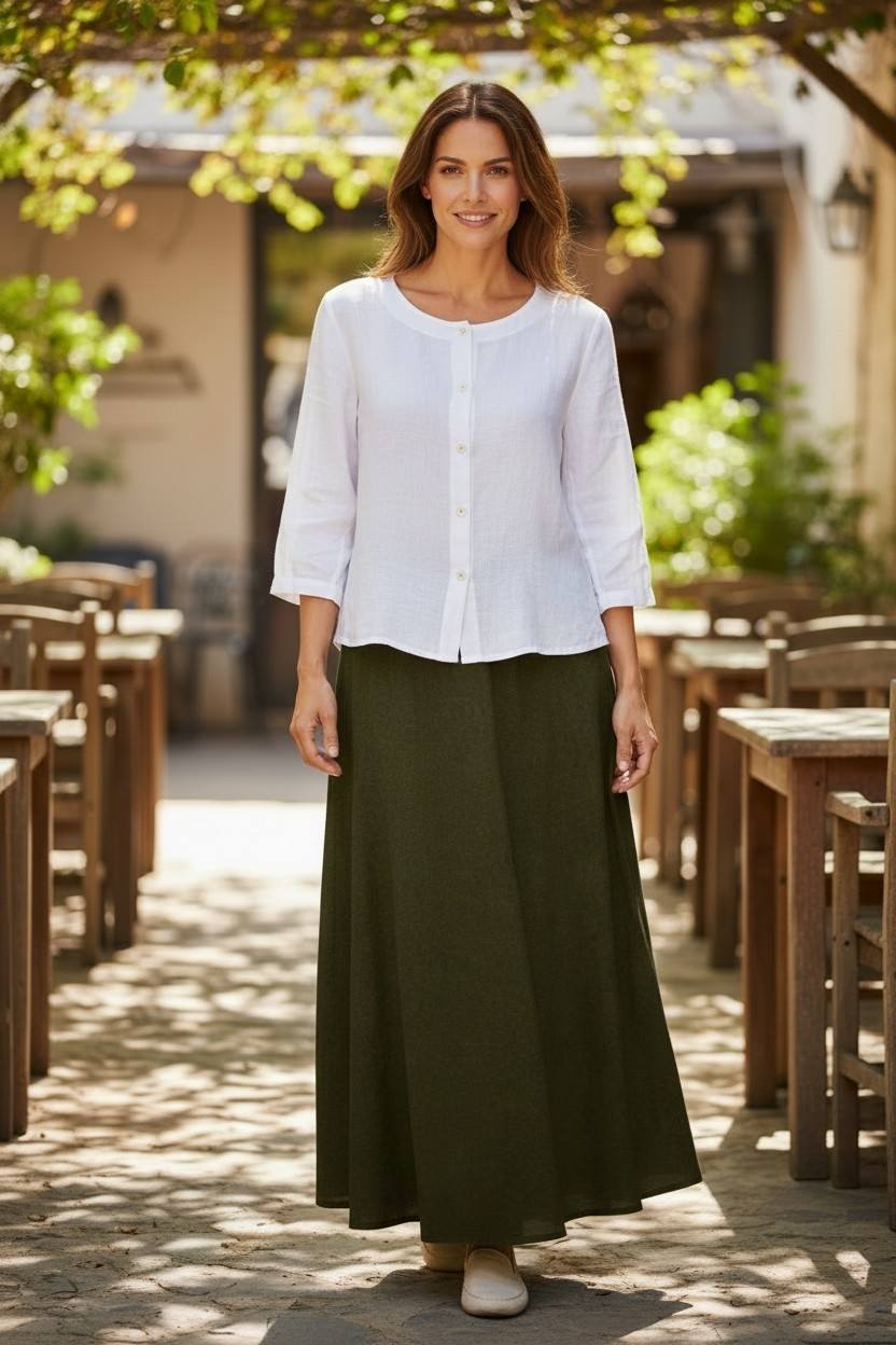 Chemisier en Lin Blanc