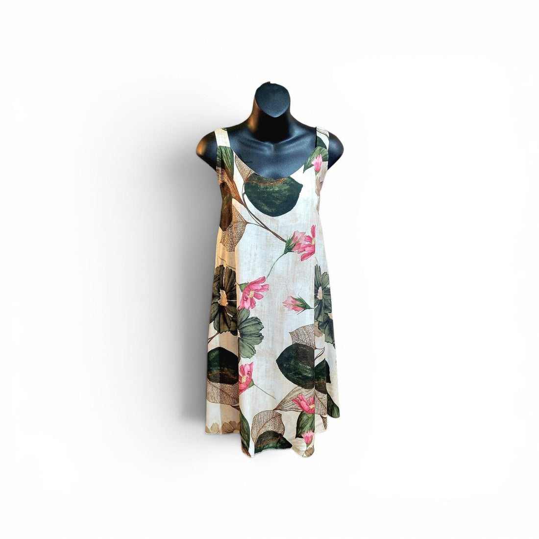 Blue Flowers Linen Dress
