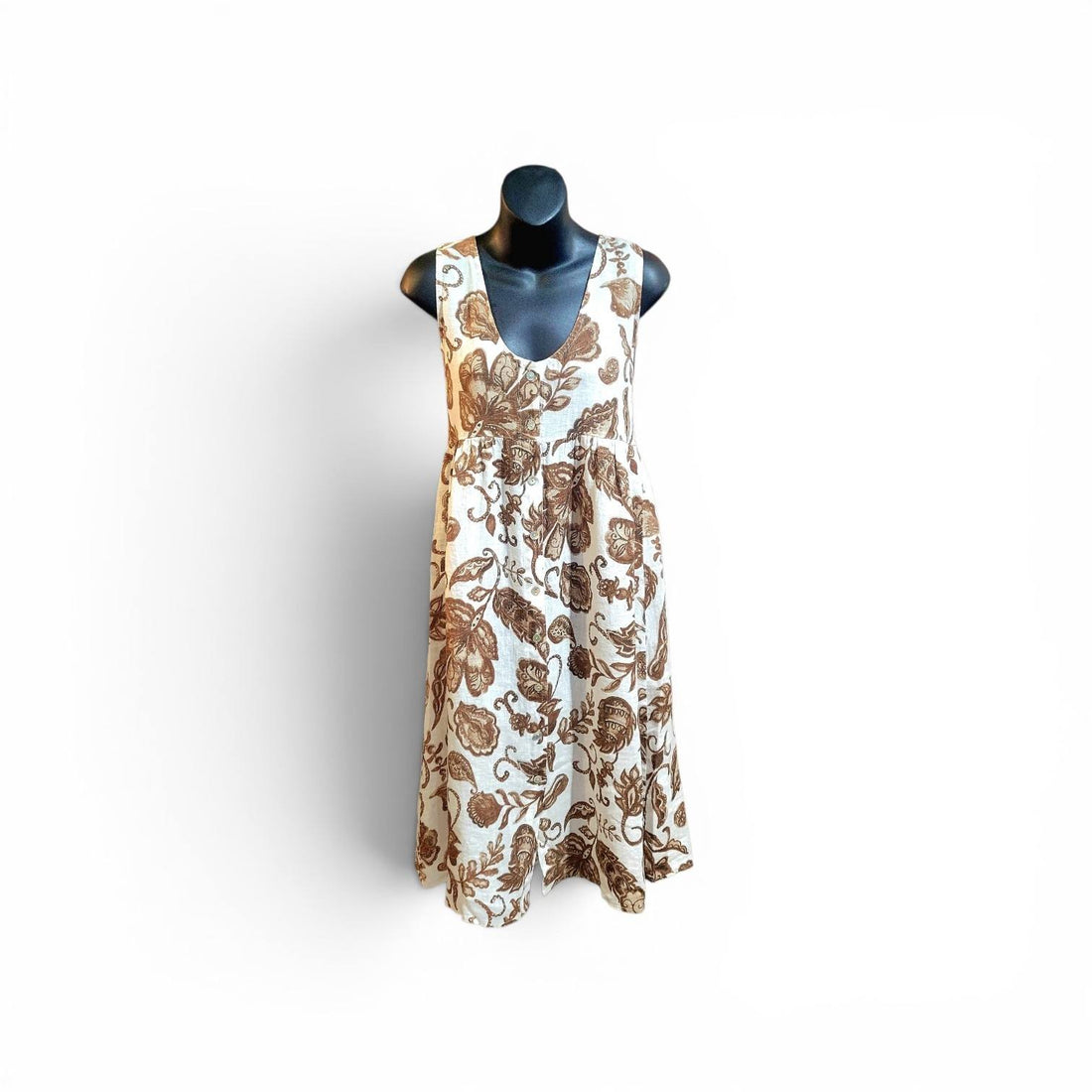 Blue Flowers Linen Dress