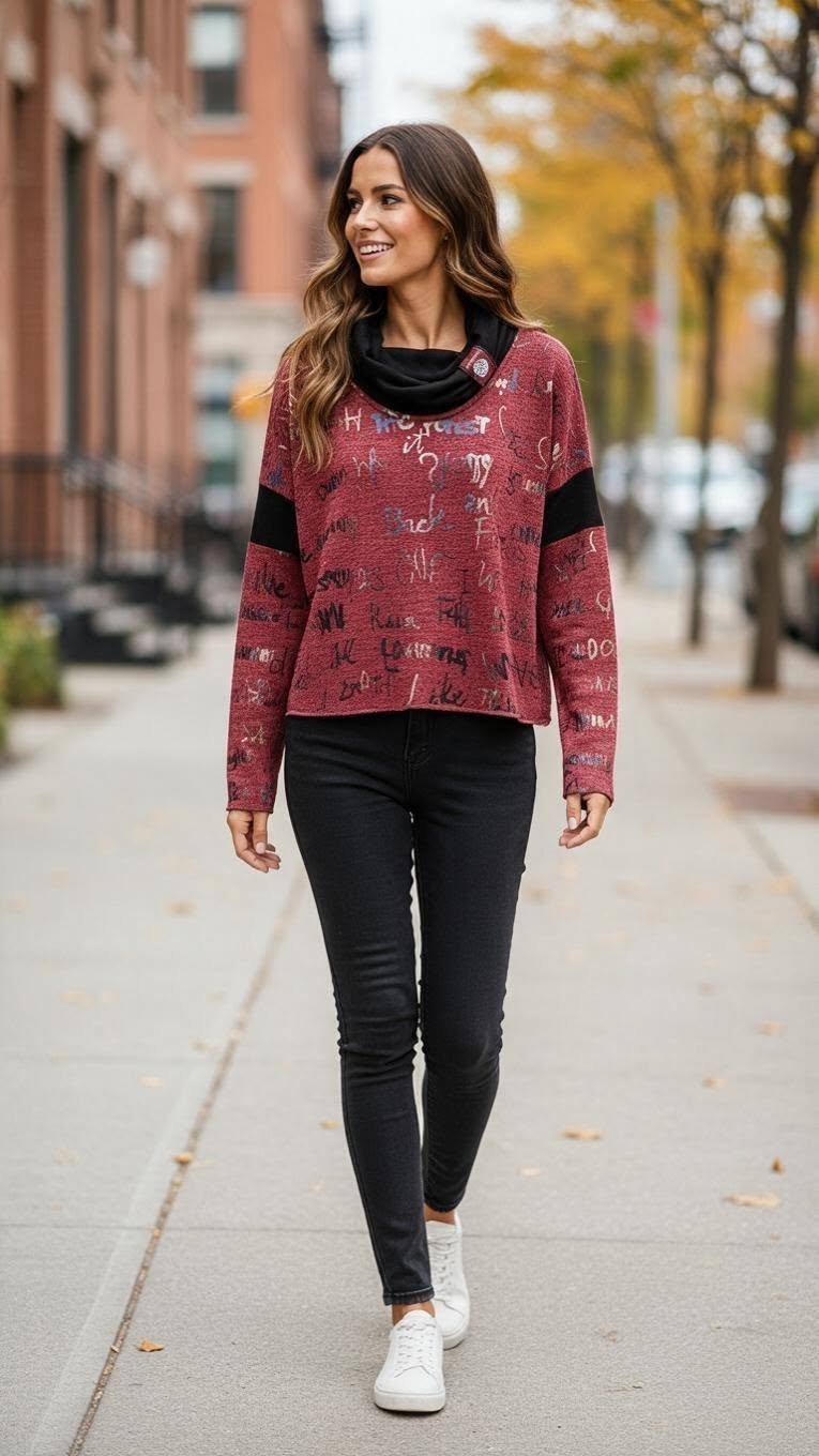 Blue Cap-Chat Top