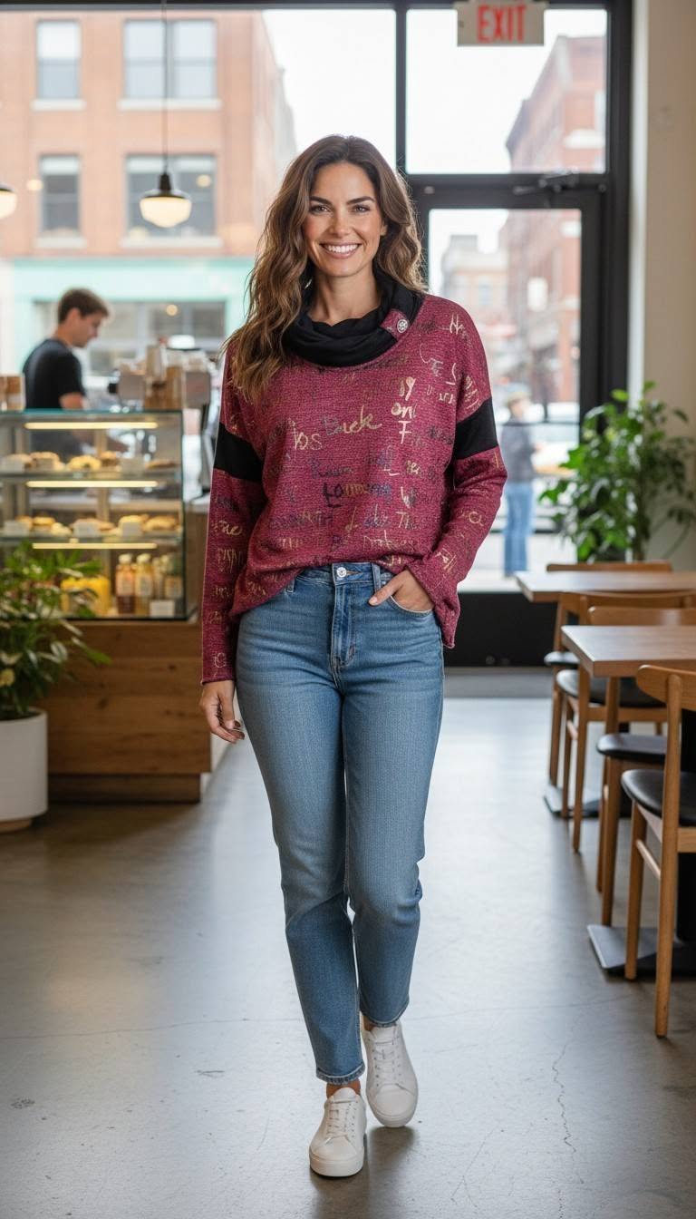 Blue Cap-Chat Top