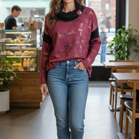 Blue Cap-Chat Top