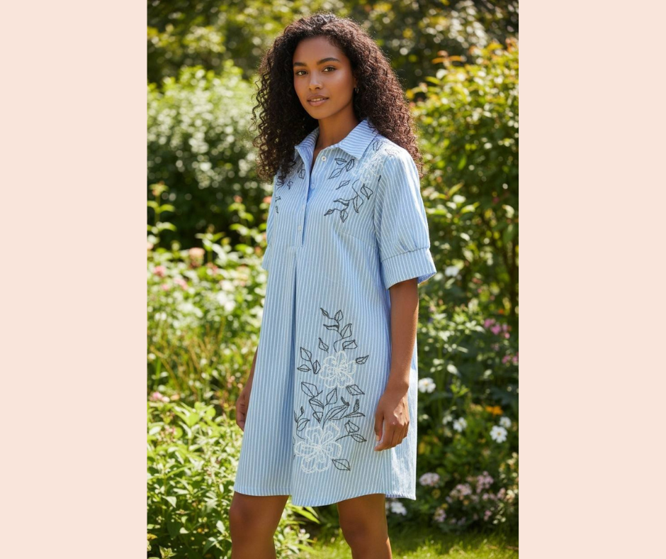 Robe Lignée Bleue