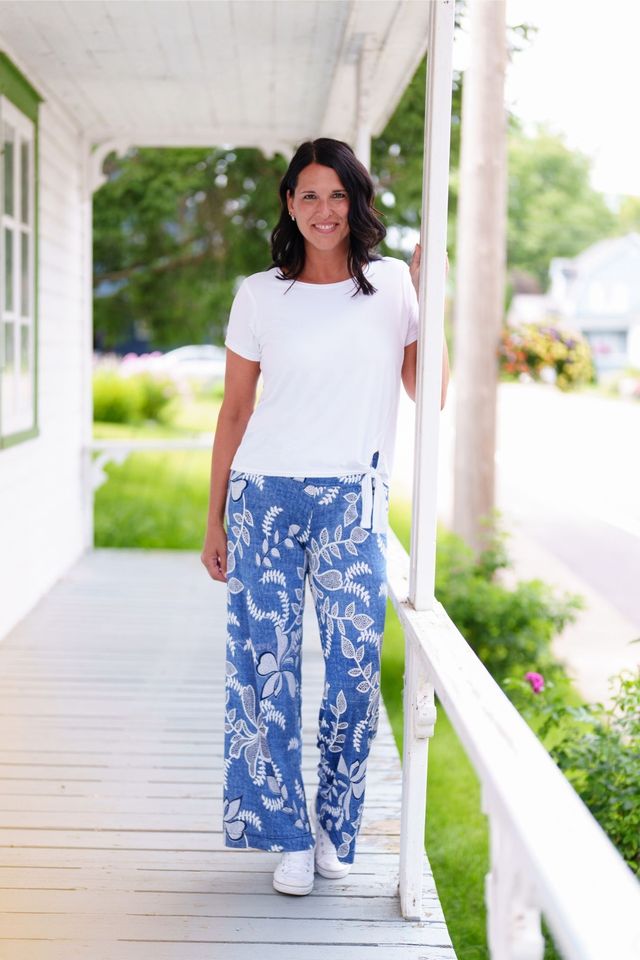 Blue and White Coco Palazo