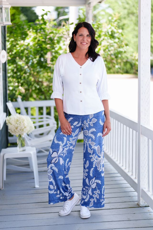Blue and White Coco Palazo