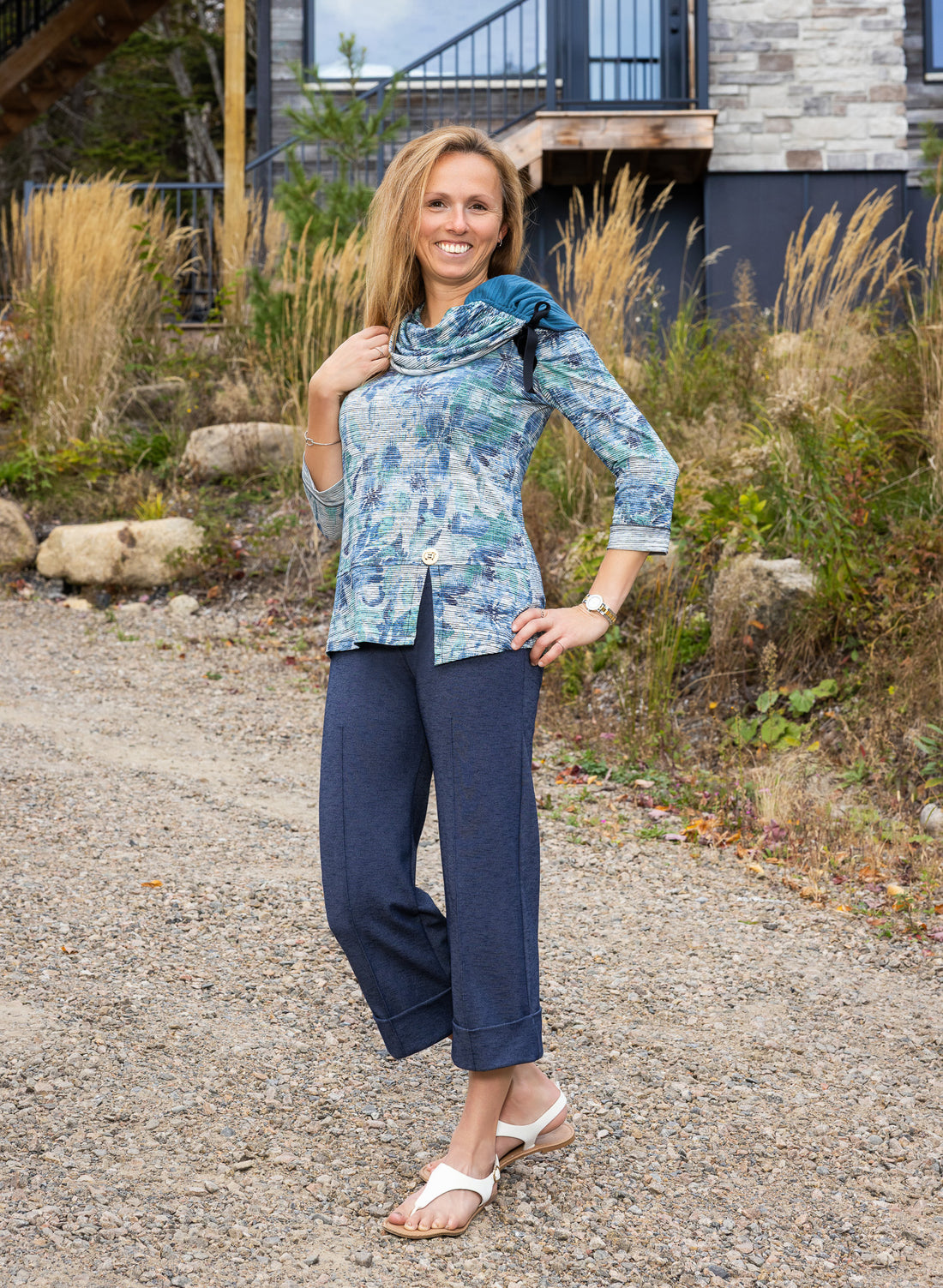 Pantalon 7/8 Saturne Bleu