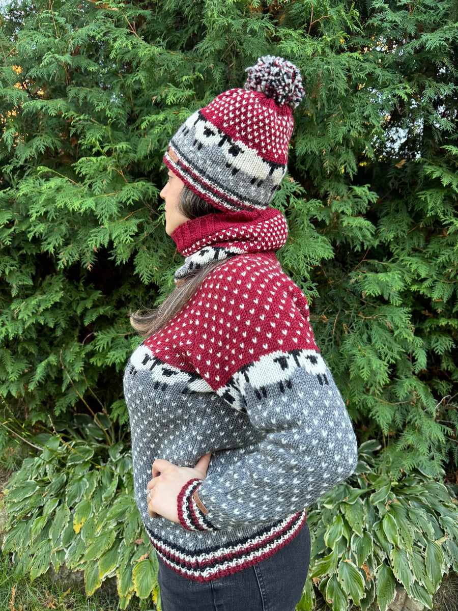 Tuque Blanc Mouton Rouge