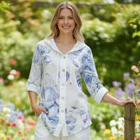 Chemise en lin Fleurie