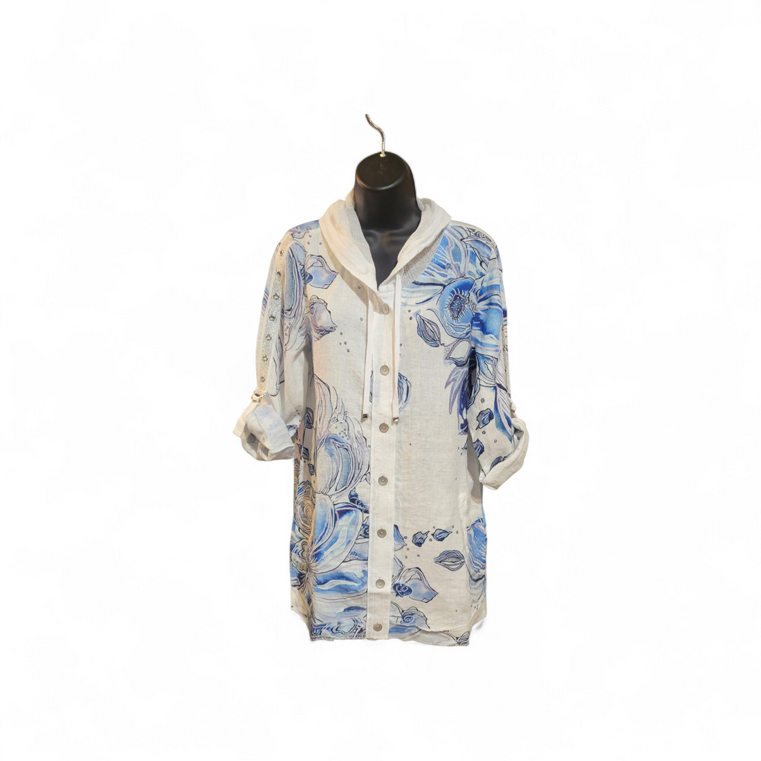 Chemise en lin Fleurie