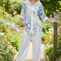 Chemise en lin Fleurie