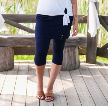 Navy Skirt-Legging