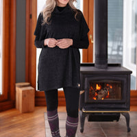 Charcoal Borduas Poncho-Tunic